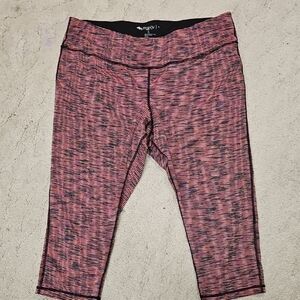 Womens' Plus IDEOLOGY Pink, Orange and Black Patterned Capris Sz. 1X